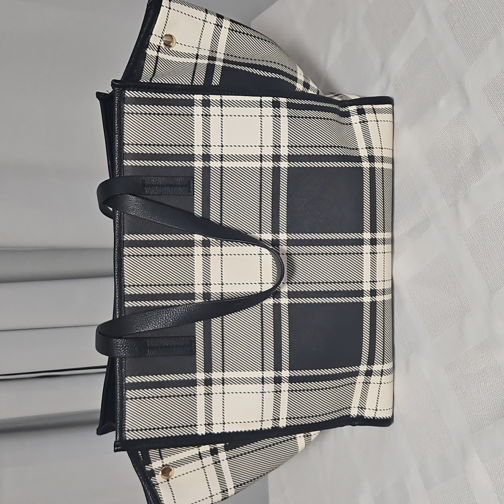 Talbots Plaid Oversized Commuter/Work Tote - Picture 3 of 11